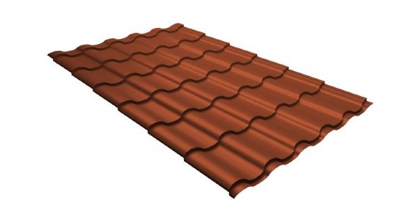 Металлочерепица кредо GL 0,5 GreenСoat Pural RR 750 кирпично-красный (RAL 8004 терракота) купить в Петрозаводске