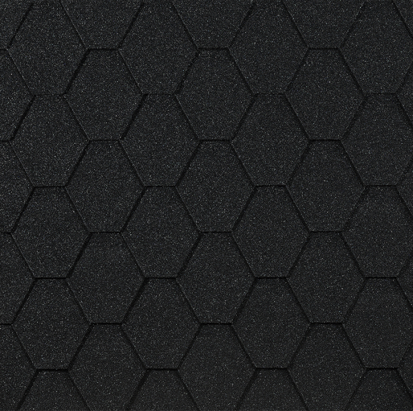 Гибкая черепица EURASIA Docke, Коллекция ШЕСТИГРАННИК Чёрный купить в Петрозаводске