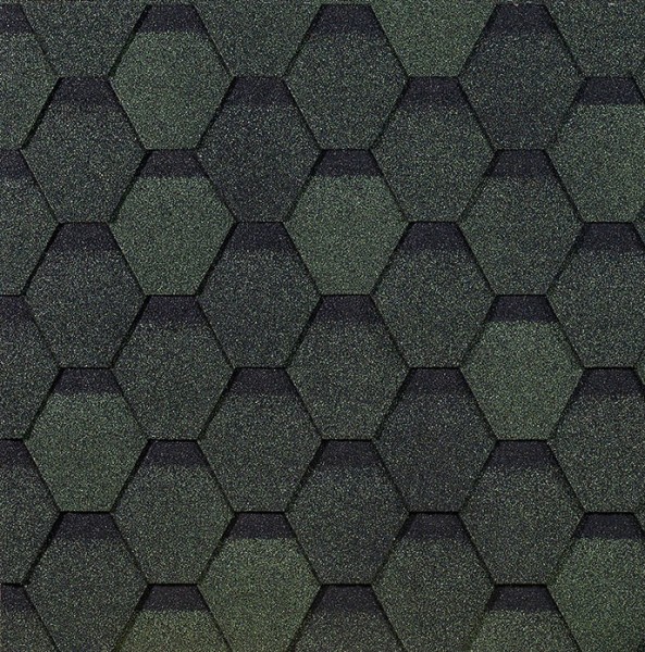 Гибкая черепица EURASIA Docke, Коллекция ШЕСТИГРАННИК Зелёный купить в Петрозаводске