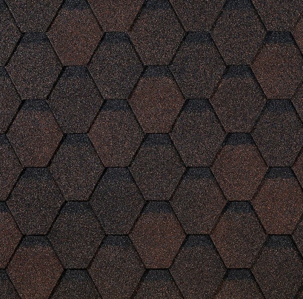 Гибкая черепица EURASIA Docke, Коллекция ШЕСТИГРАННИК Коричневый купить в Петрозаводске