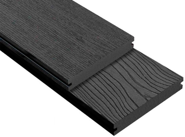 Террасная доска ДПК Outdoor 3D полнотелая STORM/OCEAN BLACK черная купить в Петрозаводске
