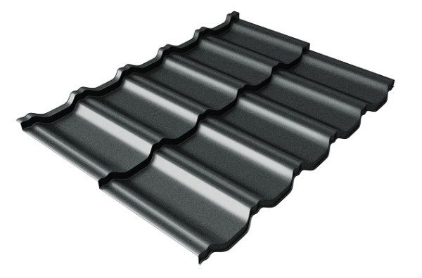 Металлочерепица модульная Квинта Uno Grand Line c 3D резом 0,5 GreenСoat Pural Matt RR2Н3 (RAL 7016 антрацитово-серый) купить в Петрозаводске