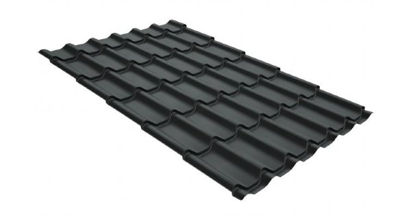 Металлочерепица классик GL 0,5 GreenCoat Pural RR 23 темно-серый (RAL 7024 мокрый асфальт) купить в Петрозаводске