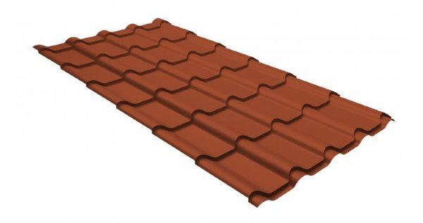 Металлочерепица камея GL 0,5 GreenCoat Pural RR 750 кирпично-красный (RAL 8004 терракота) купить в Петрозаводске