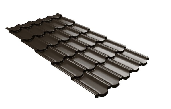 Металлочерепица квинта плюс с 3D резом 0,5 GreenСoat Pural Matt RR 32 темно-коричневый (RAL 8019 серо-коричневый) купить в Петрозаводске