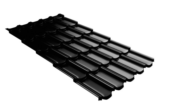 Металлочерепица квинта плюс с 3D резом 0,5 GreenСoat Pural Matt RR 33 черный (RAL 9005 черный) купить в Петрозаводске