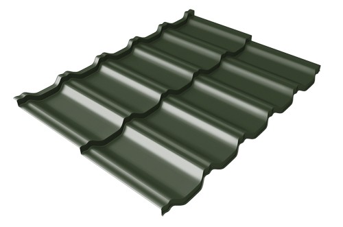 Металлочерепица модульная Квинта Uno Grand Line c 3D резом 0,5 Velur RAL 6020 хромовая зелень купить в Петрозаводске