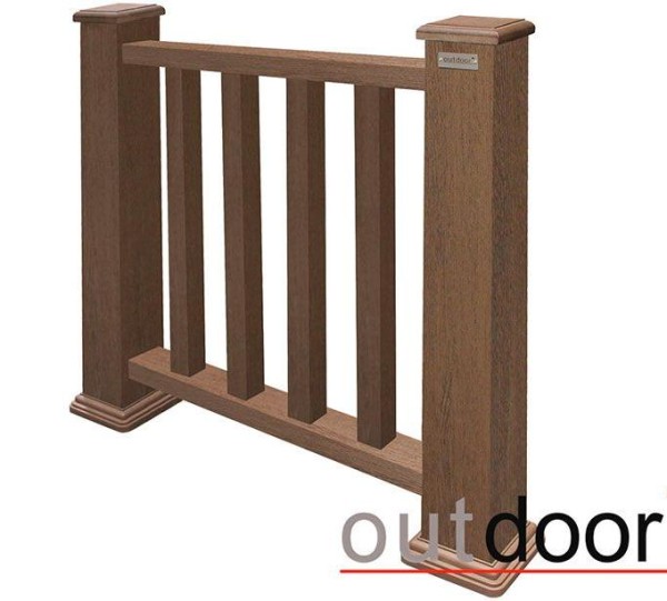 Ограждение из ДПК Outdoor Классик 3D STORM коричневый микс купить в Петрозаводске