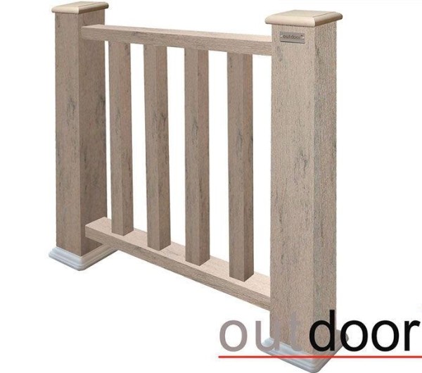 Ограждение из ДПК Outdoor Классик 3D STORM серый микс купить в Петрозаводске