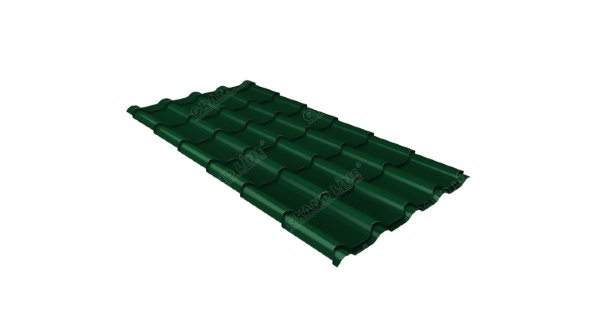 Металлочерепица камея 0,5 Satin RAL 6005 зеленый мох купить в Петрозаводске