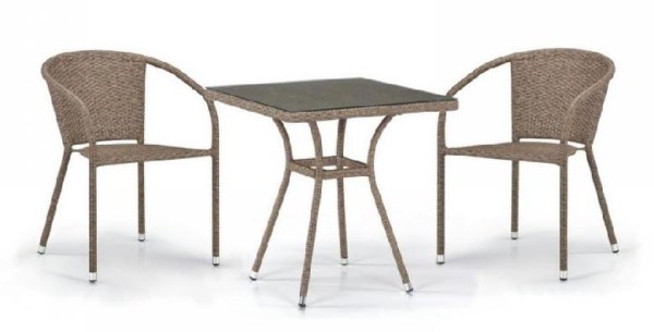 Комплект плетеной мебели AFINA из иск. ротанга T282BNT/Y137C-W56 Light Brown 2Pcs купить в Петрозаводске