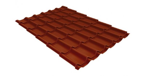 Металлочерепица классик GL 0,5 Velur20 RAL 8004 терракота купить в Петрозаводске