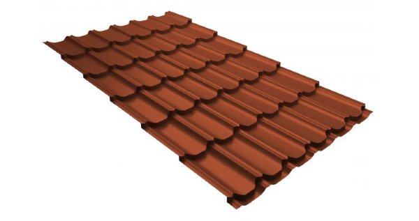 Металлочерепица квинта плюс 0,5 GreenCoat Pural RR 750 кирпично-красный (RAL 8004 терракота) купить в Петрозаводске
